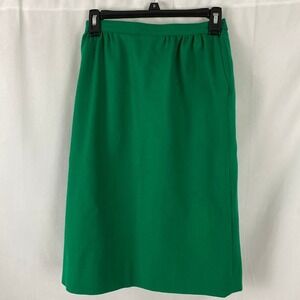 Pendleton Pure Virgin Wool Knee Length Skirt Emerald Green Classic Style Size S